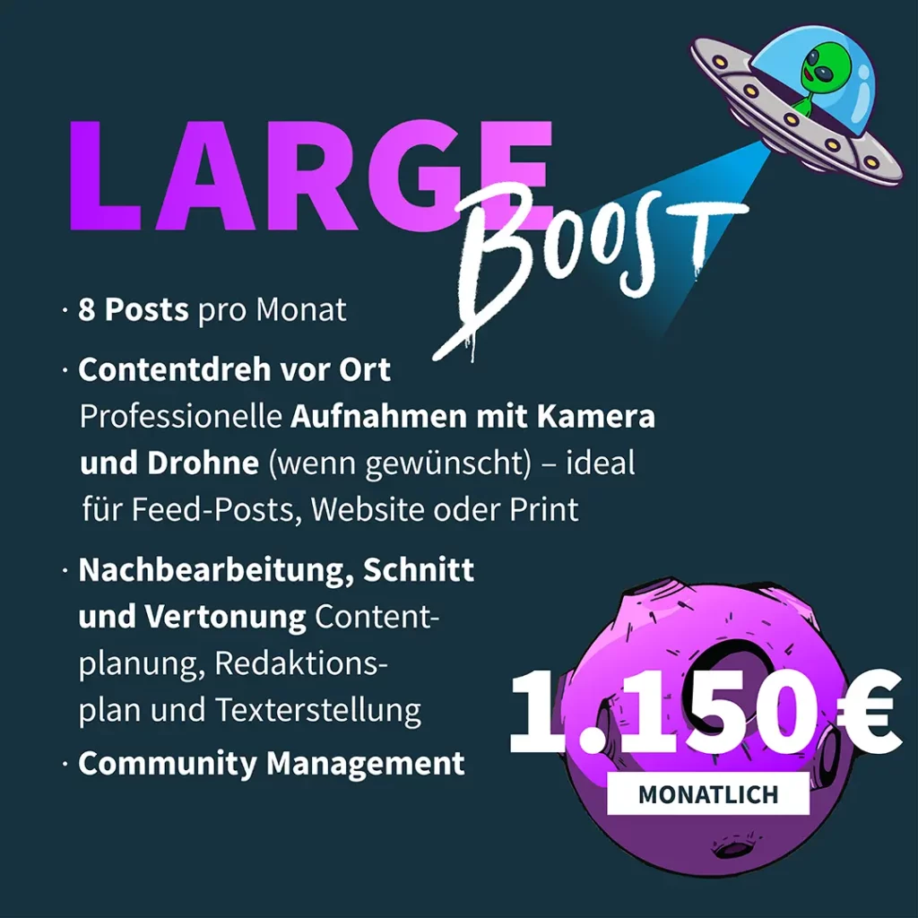 Large Boost Marketing Paket für Social Media Management, Branding und Unternehmenswachstum